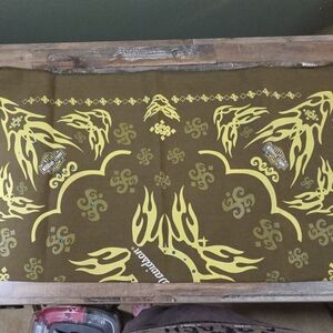 Harley-Davidson Brown and Yellow Flame Bandana Scarf